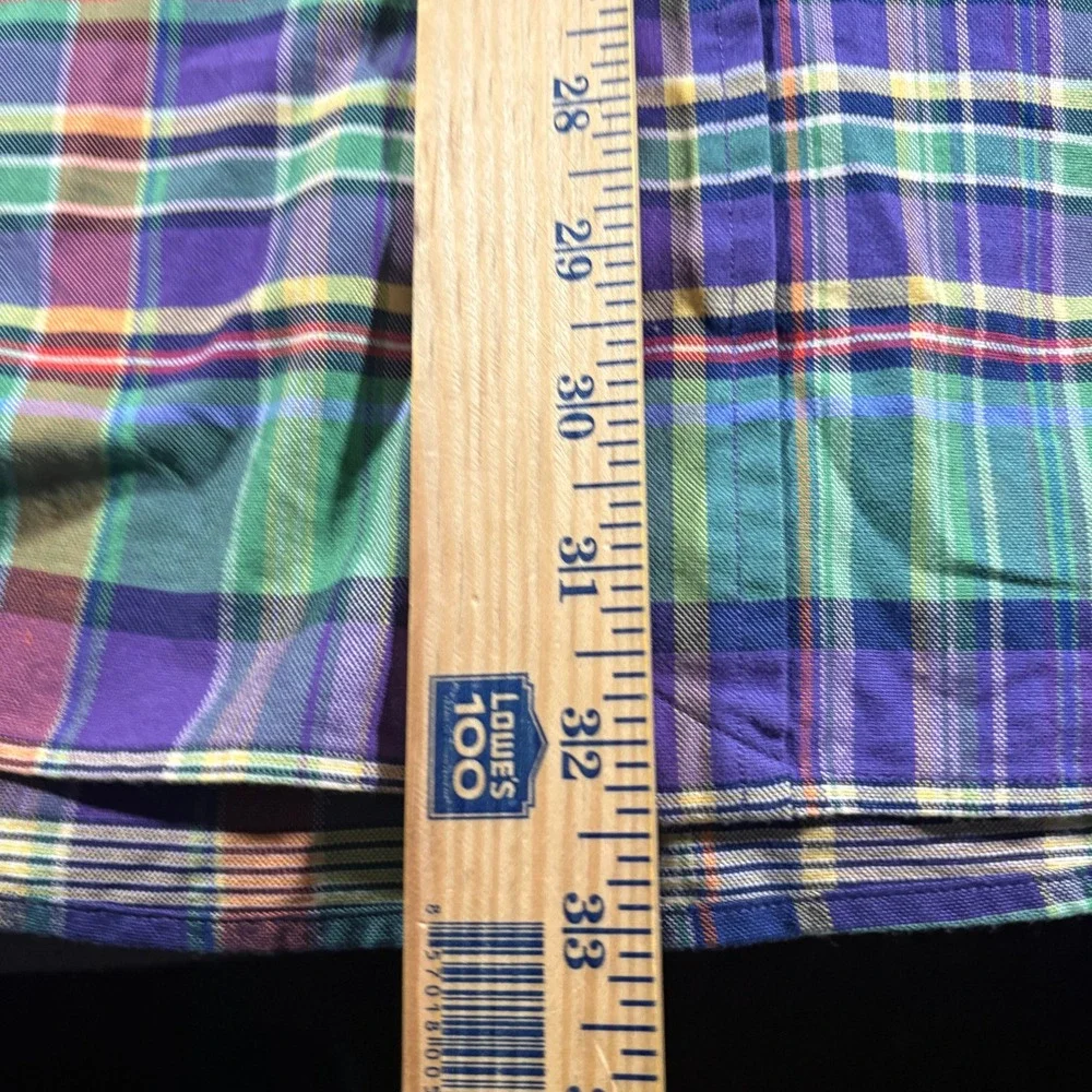 Polo Ralph Lauren Button Down‎ Mens 3XB Purple Green Plaid Flesh Pony Logo
